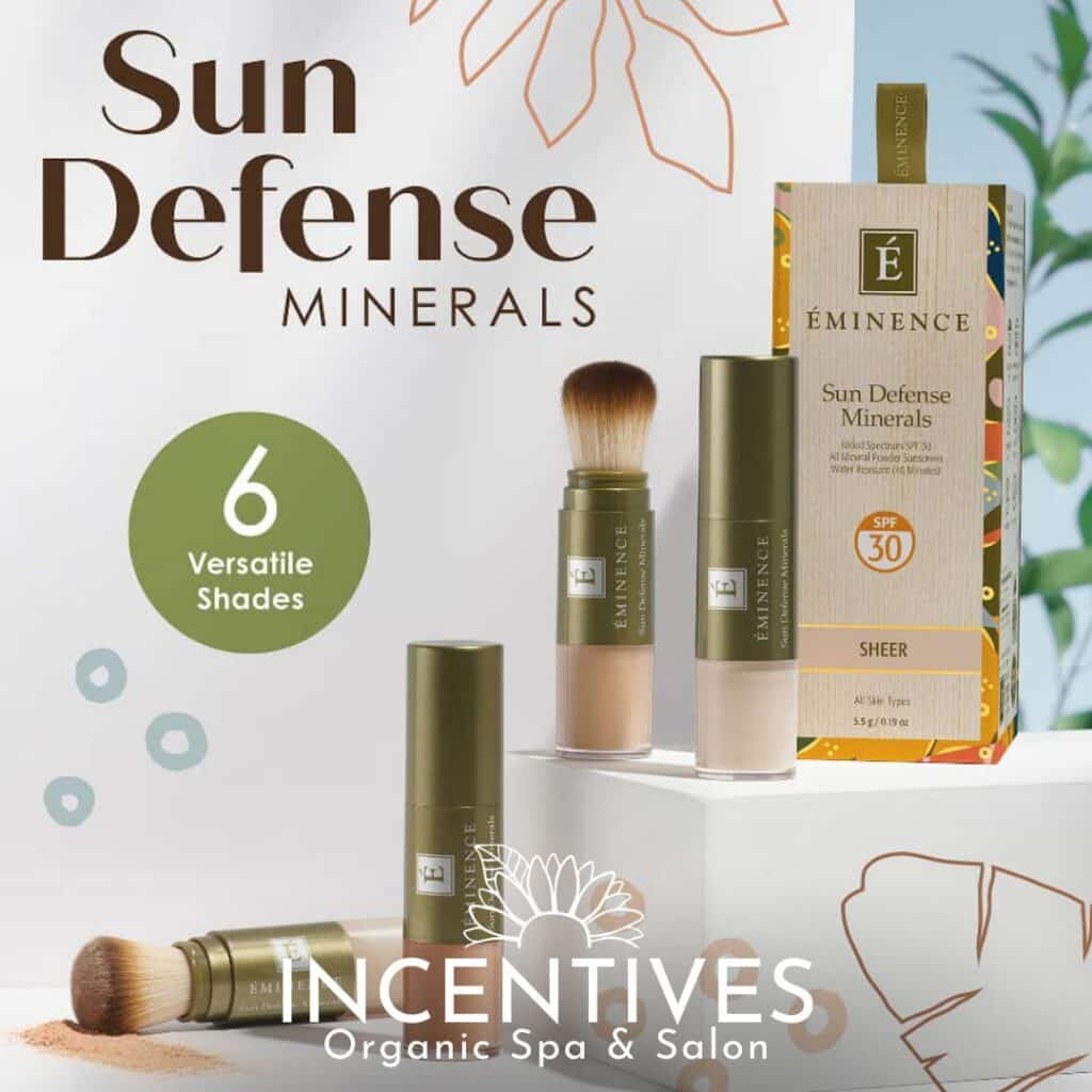 Sun Defense Minerals makes protecting your skin as easy as Shake, Apply, and Go!